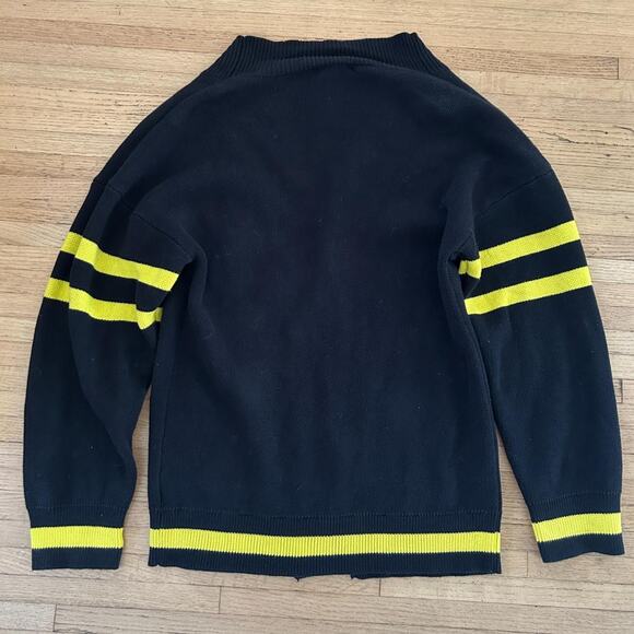 Cardigan Utah Jazz Letterman Sweater by Keiser Clark Men's 2XL Yellow & Black - Picture 2 of 10